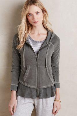 Splendid Skirted Zip-front Hoodie