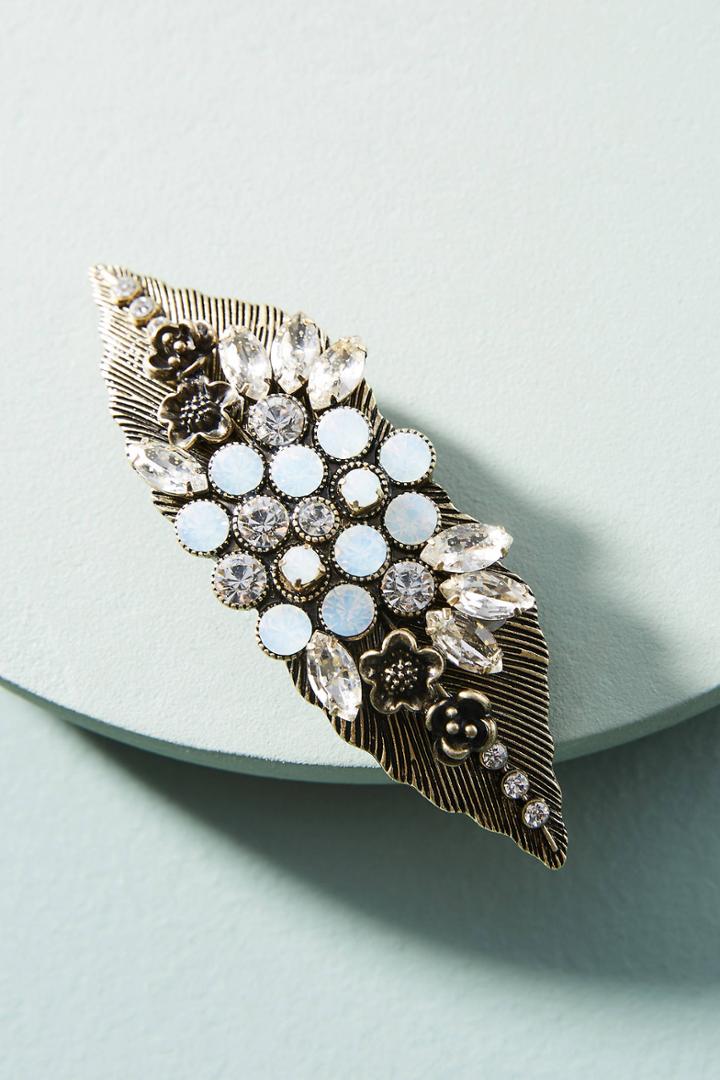 Anthropologie Leaf Embellished Hair Clip
