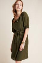 Anthropologie Nicole Puff-sleeved Shirtdress
