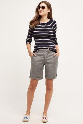Level 99 Linen Bermuda Shorts Carbon