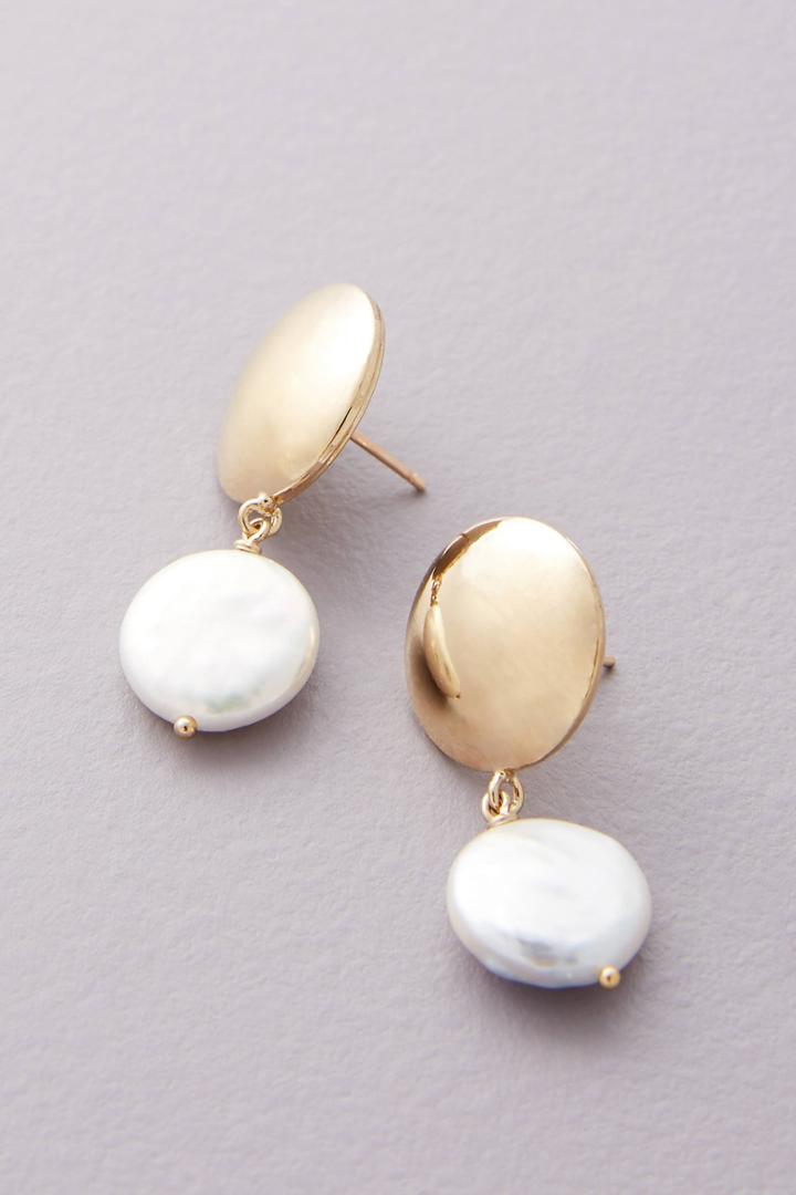 Young Frankk Coin Pearl Drop Earrings
