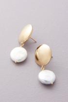 Young Frankk Coin Pearl Drop Earrings