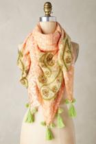 Anthropologie Embroidered Paisley Square Scarf