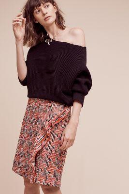 Eva Franco Tweed Fringe Skirt