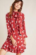 Anthropologie Alicia Ruffled Tie-neck Tunic