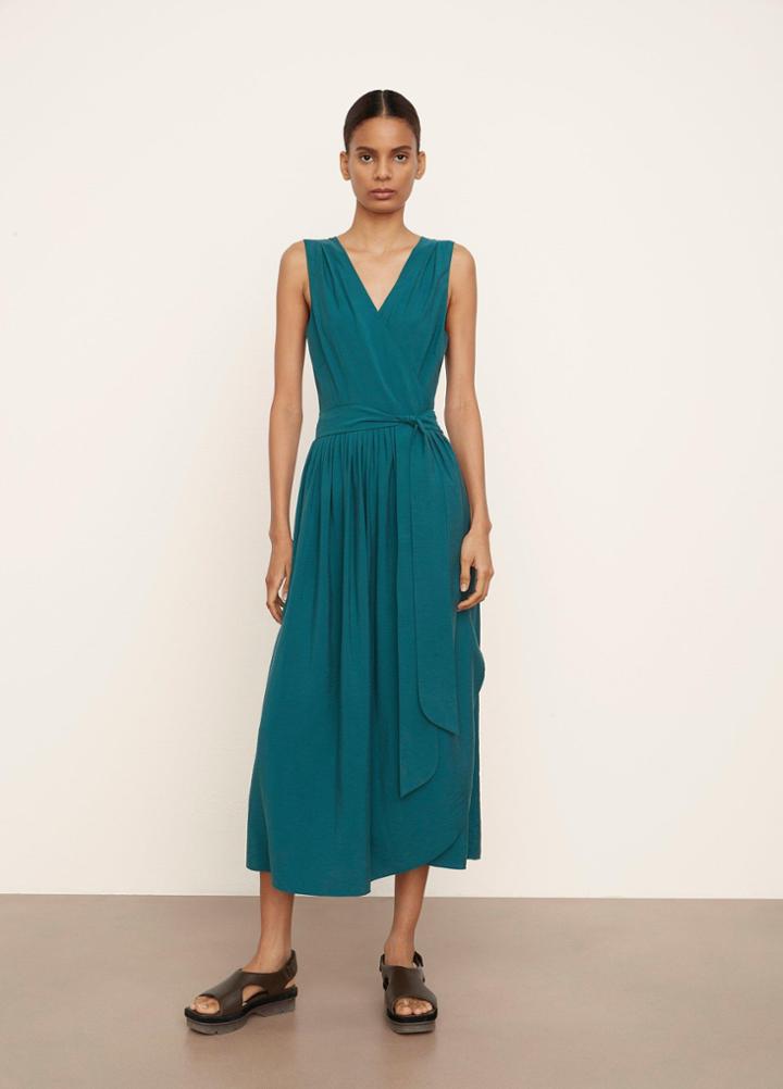 Vince Sleeveless V-neck Wrap Dress