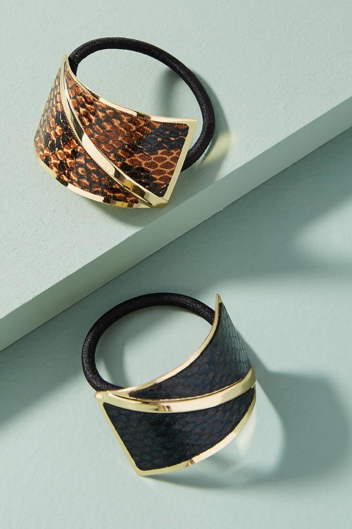Anthropologie Serpentine Pony Holder Set