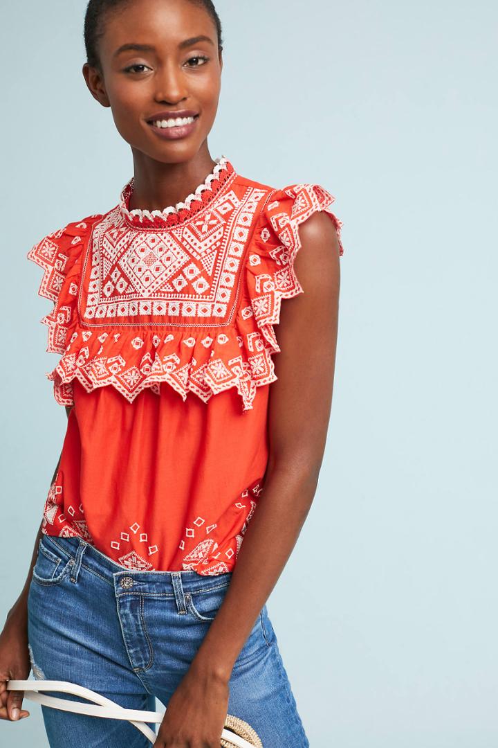 Featherbone Briar Embroidered Blouse