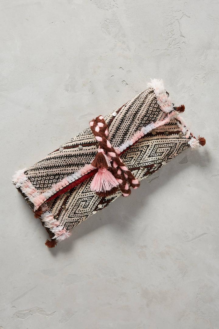 Anthropologie Tufted Kilim Clutch