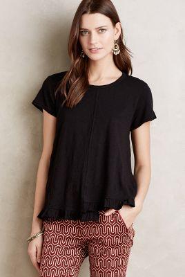 Left Of Center Ruffled Hem Tee