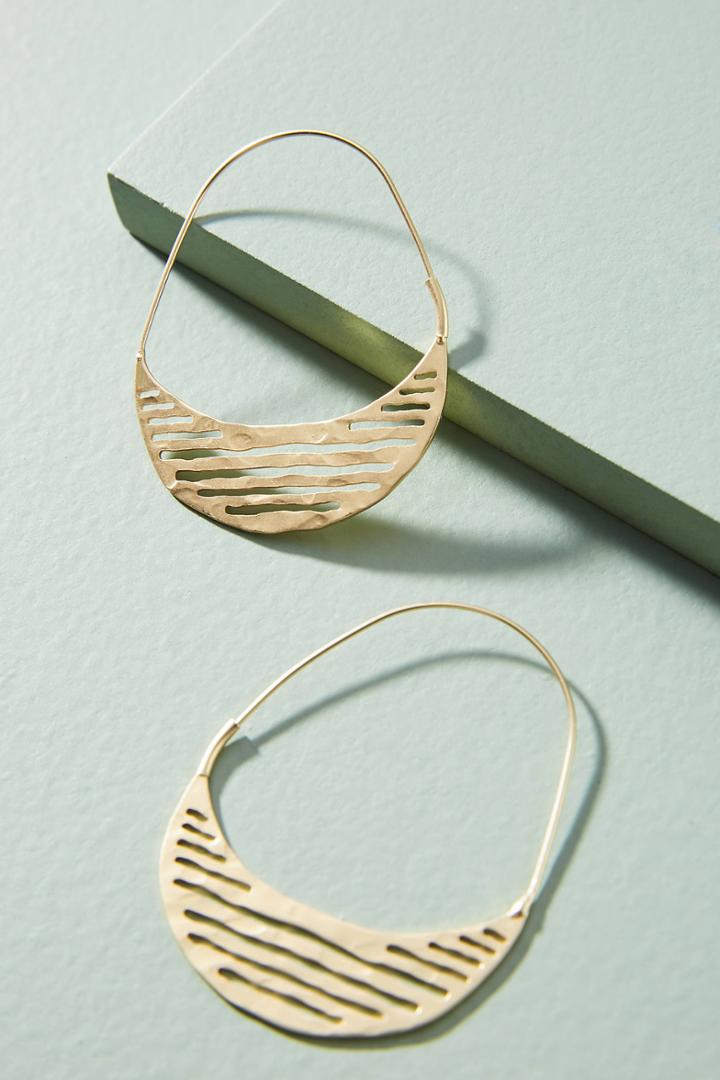 Anthropologie Striped Demi-hoop Earrings