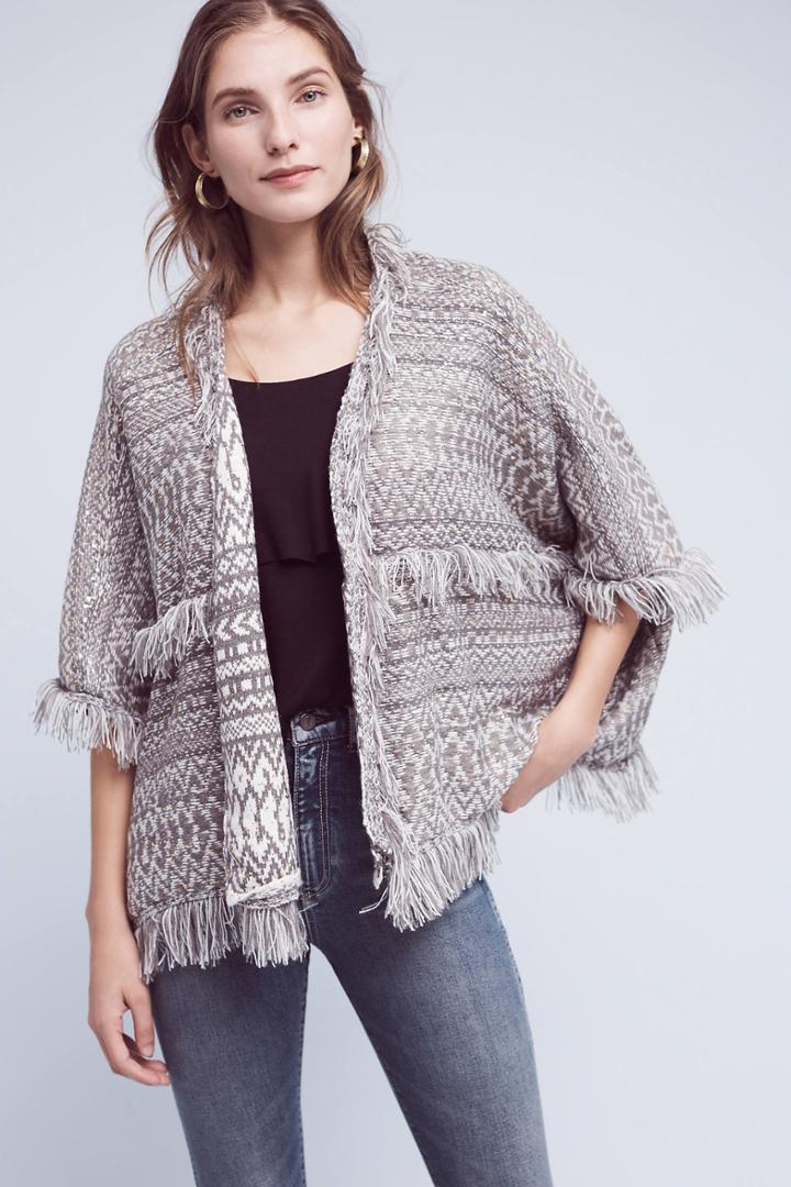 Anthropologie Cropped Shimmer Kimono