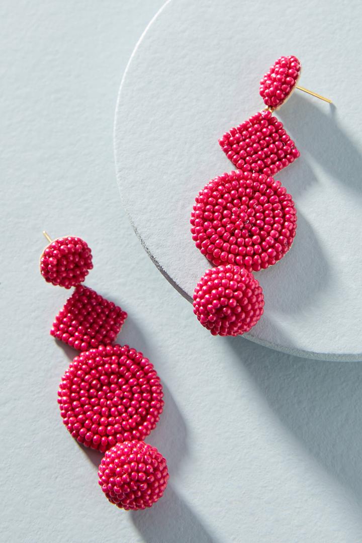 Anthropologie Beaded Mosiac Drop Earrings