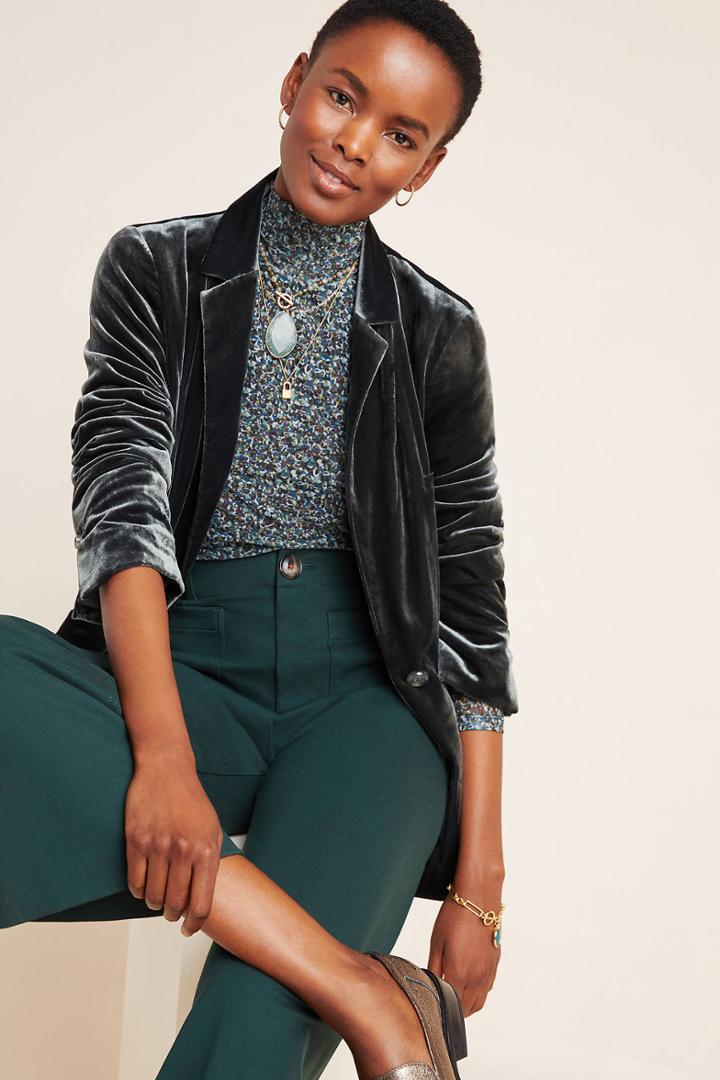 Anthropologie Alessia Velvet Blazer