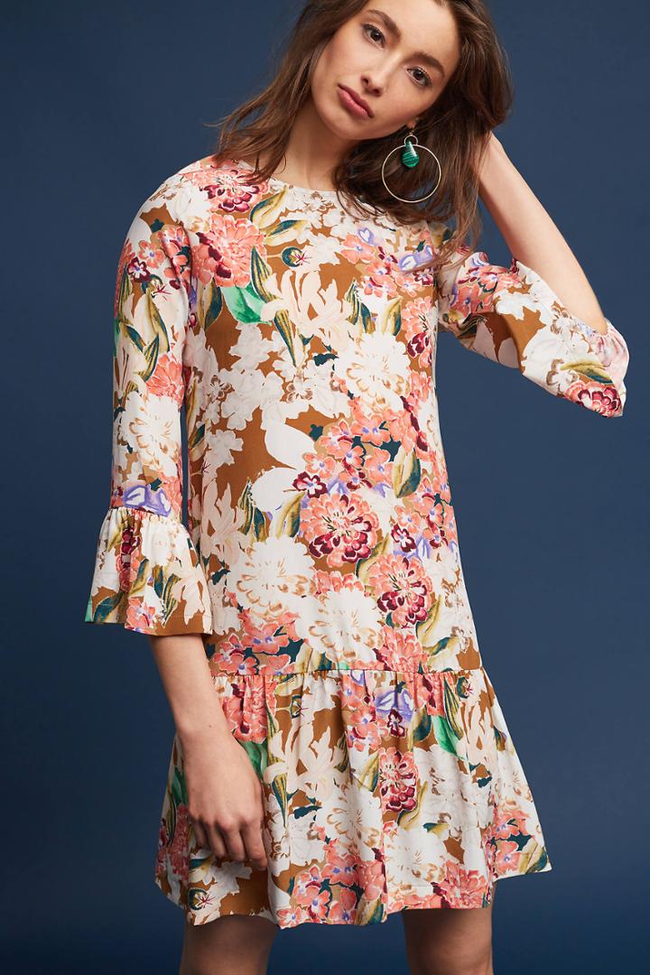 Kachel Zohra Silk Peplum Dress