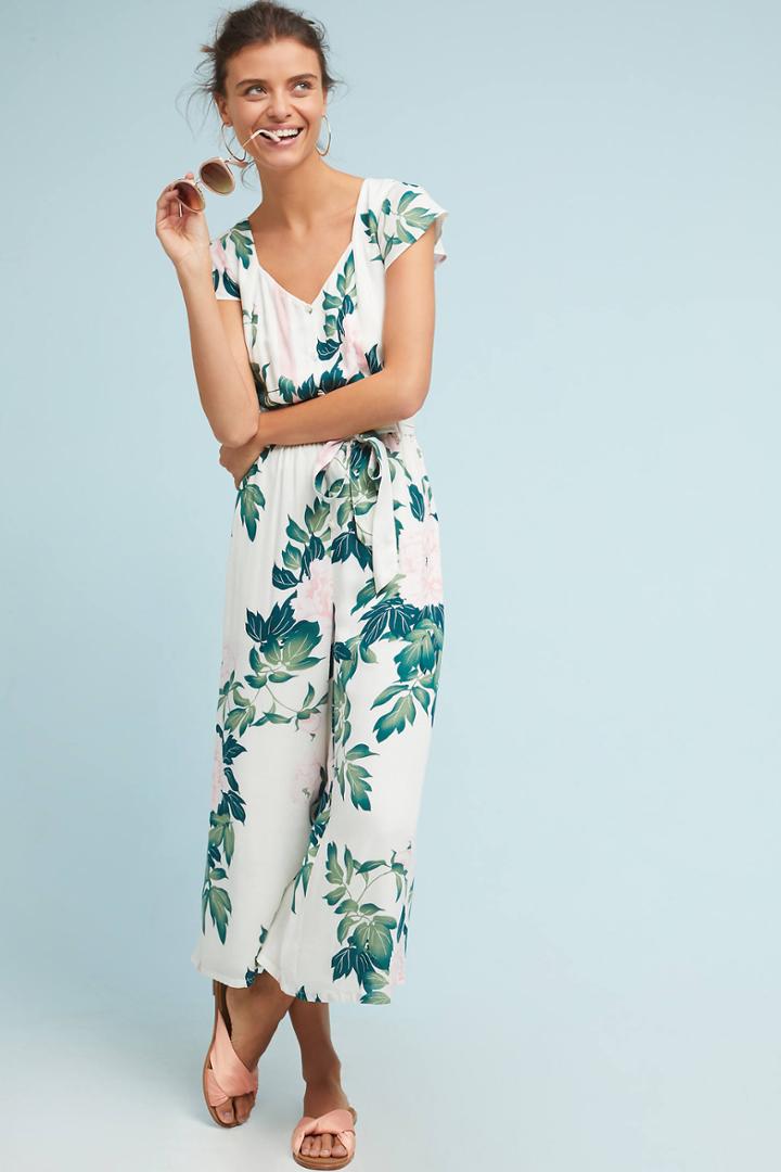 Maeve Carson Flutter-sleeve Jumpsuit