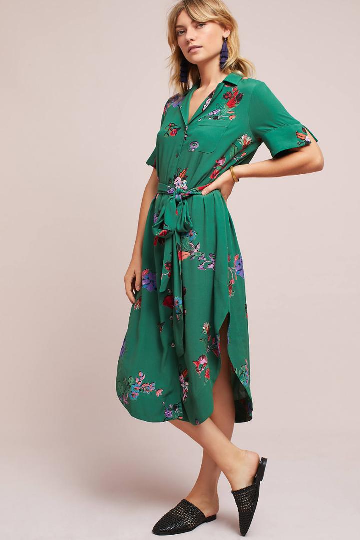Maeve Floral Buttondown Shirtdress