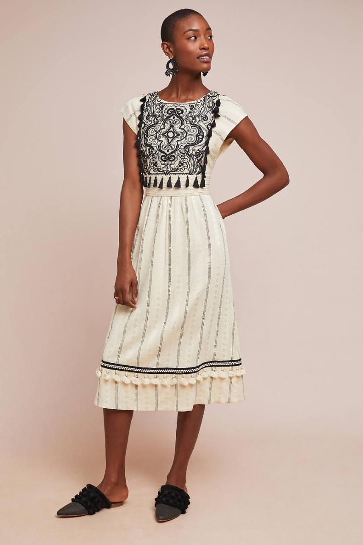 Maeve Anaya Embroidered Dress