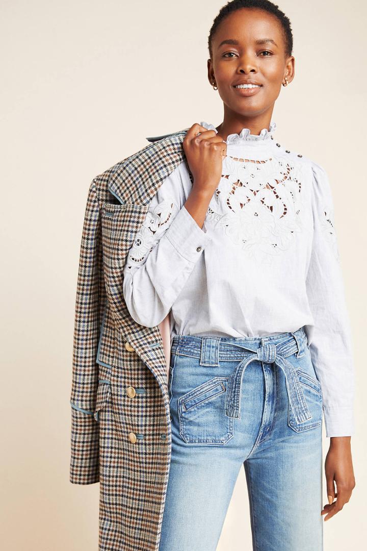 La Vie By Rebecca Taylor Phoebe Eyelet Blouse