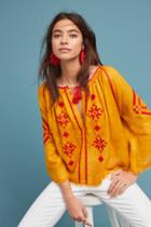 Vyshyvanka By Sleeping Gypsy Odessa Embroidered Peasant Top