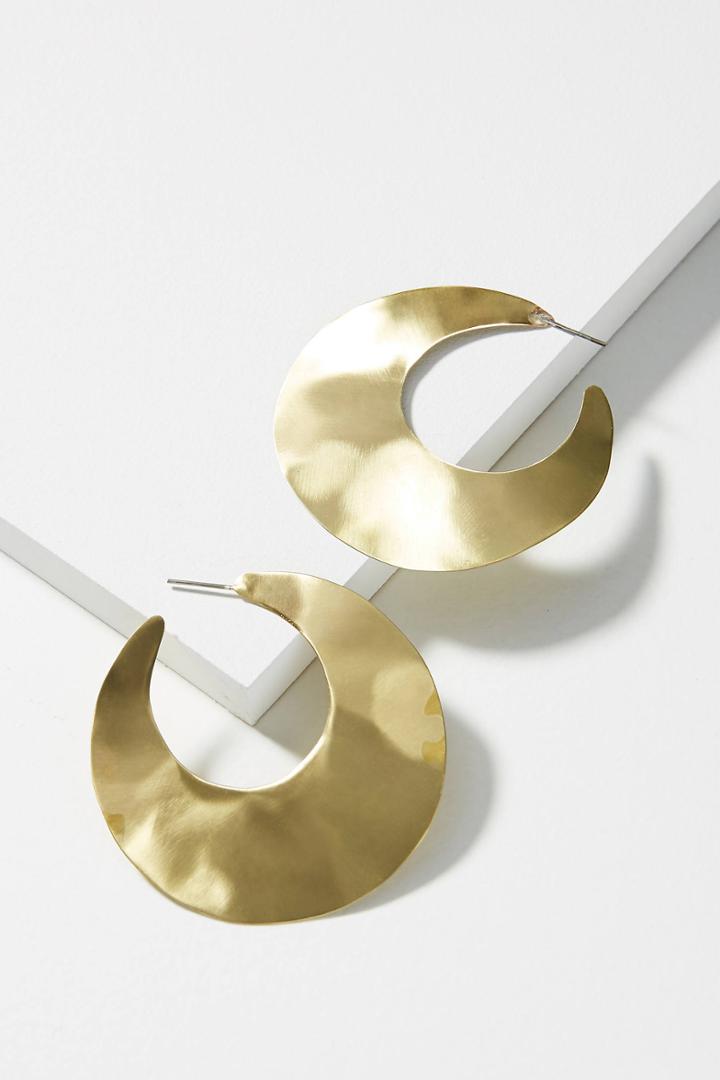 Sibilia Golden Waning Moon Hoop Earrings