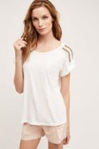 Anthropologie Macrame Sleeve Tee