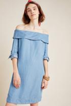 Pilcro And The Letterpress Pilcro Off-the-shoulder Chambray Dress
