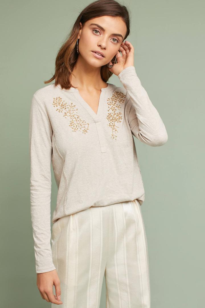 Akemi + Kin Long-sleeve Henley Top