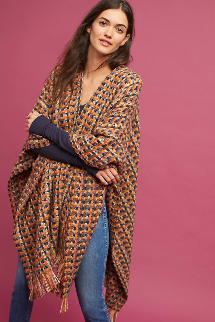 Anthropologie Wool Plaid Kimono