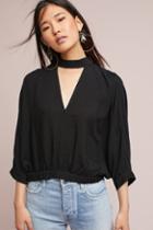 Maeve Surplice High-neck Cutout Blouse