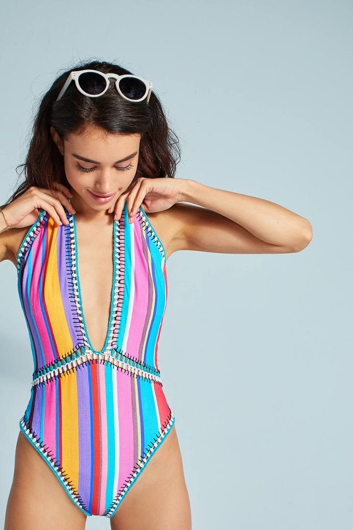 Nanette Lepore Sayulita Serape Embroidered One-piece Swimsuit