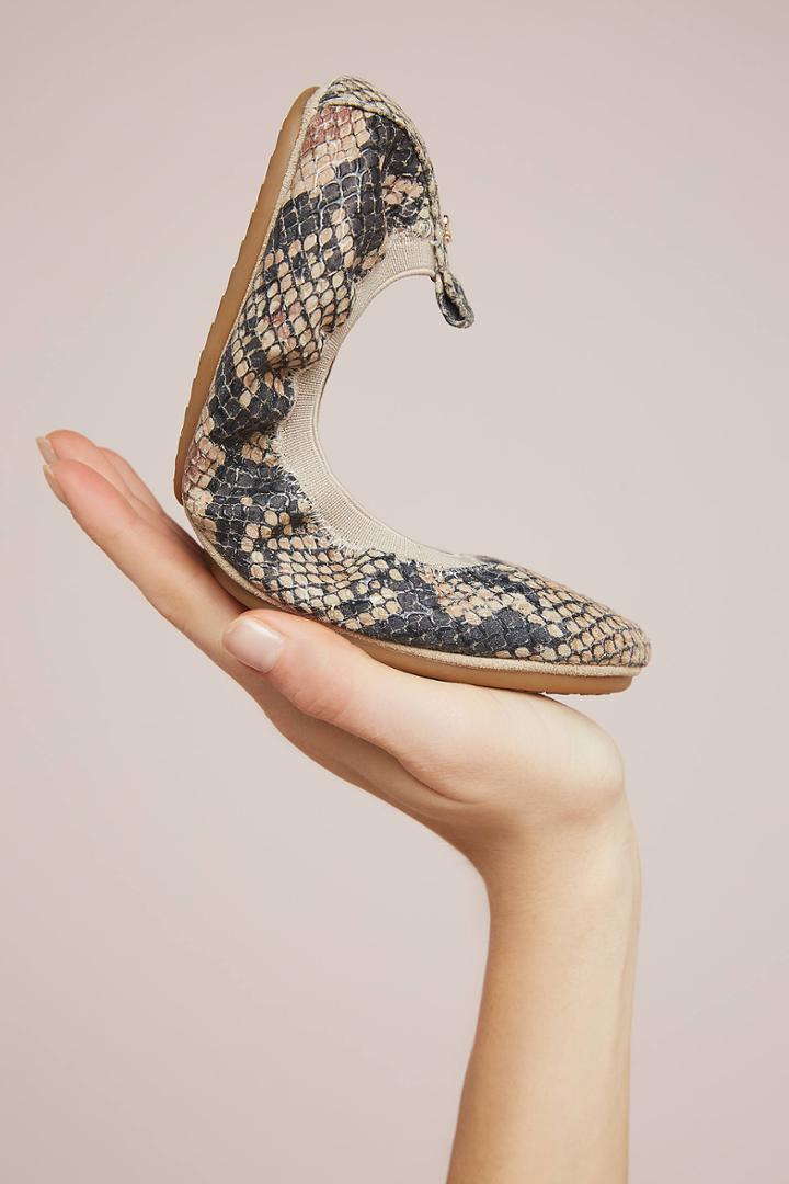 Yosi Samra Snake Print Ballet Flats