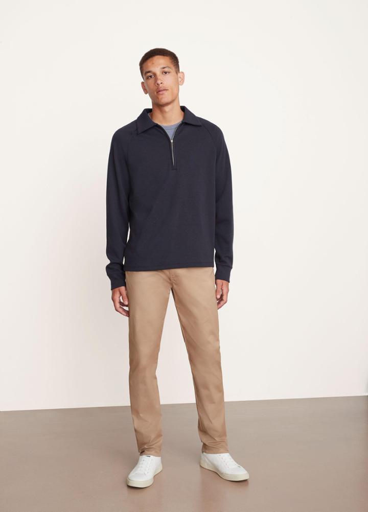 Vince Double Knit Raglan Quarter Zip