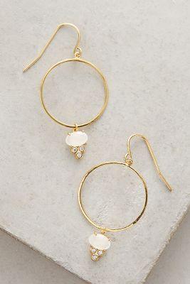 Anthropologie Stone-drop Hoops