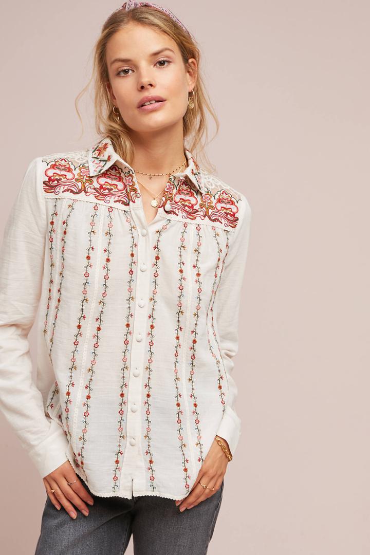 Akemi + Kin Buillon Embroidered Buttondown