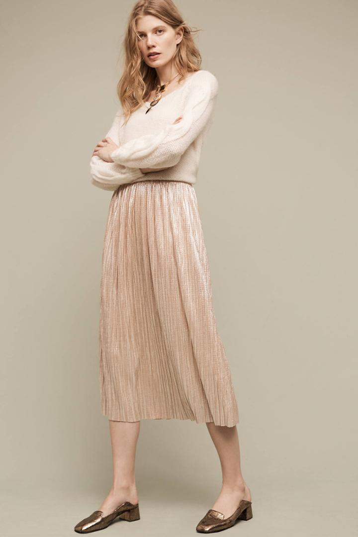 Eri + Ali Dusted Metallic Midi Skirt