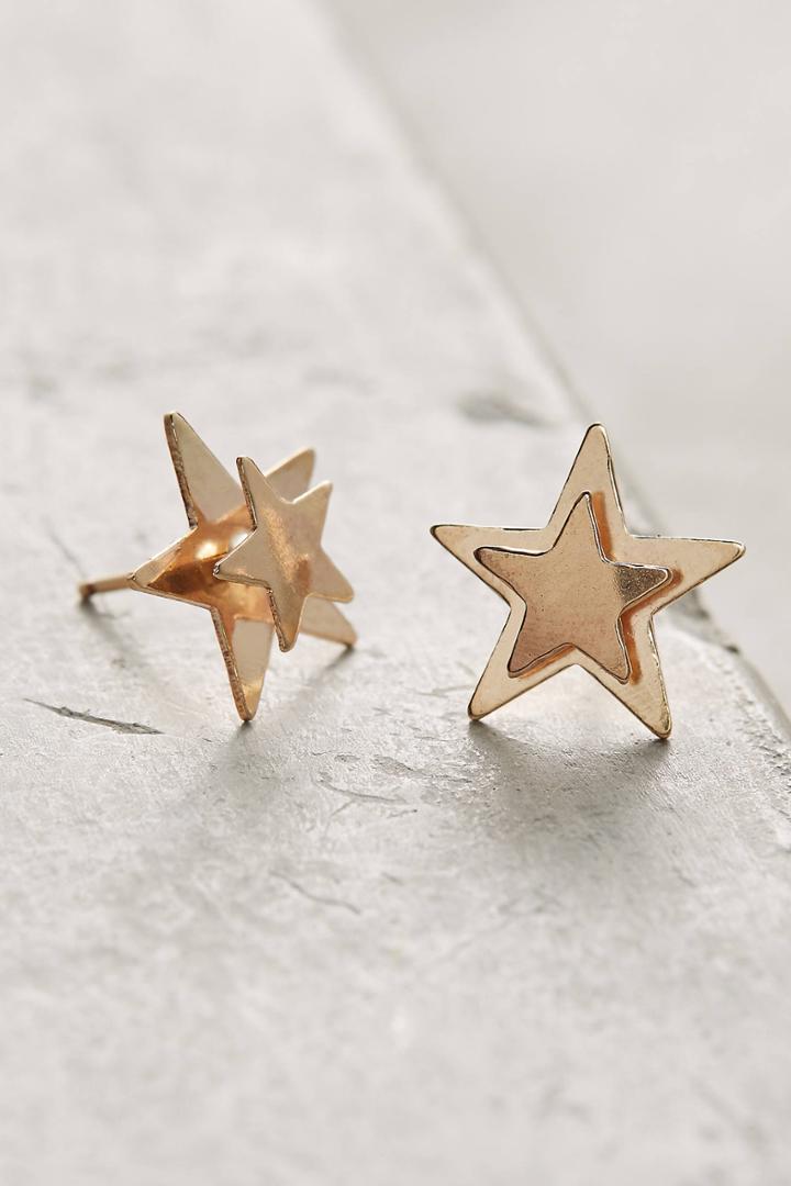 By Boe Double Star Post Earrings