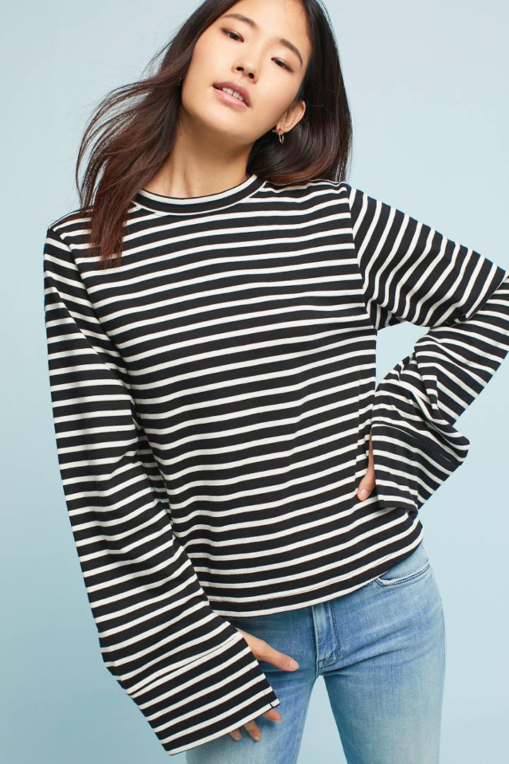 Beetle Beetle Split-sleeve Striped Tee