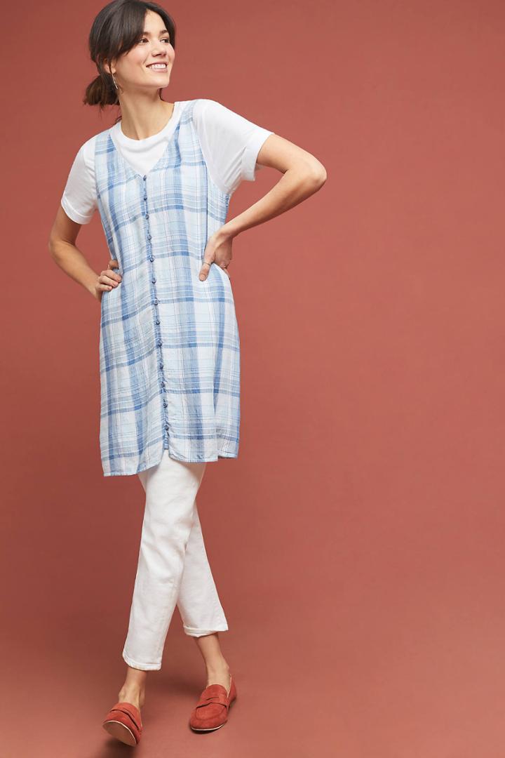 Cloth & Stone Plaid Buttondown Dress
