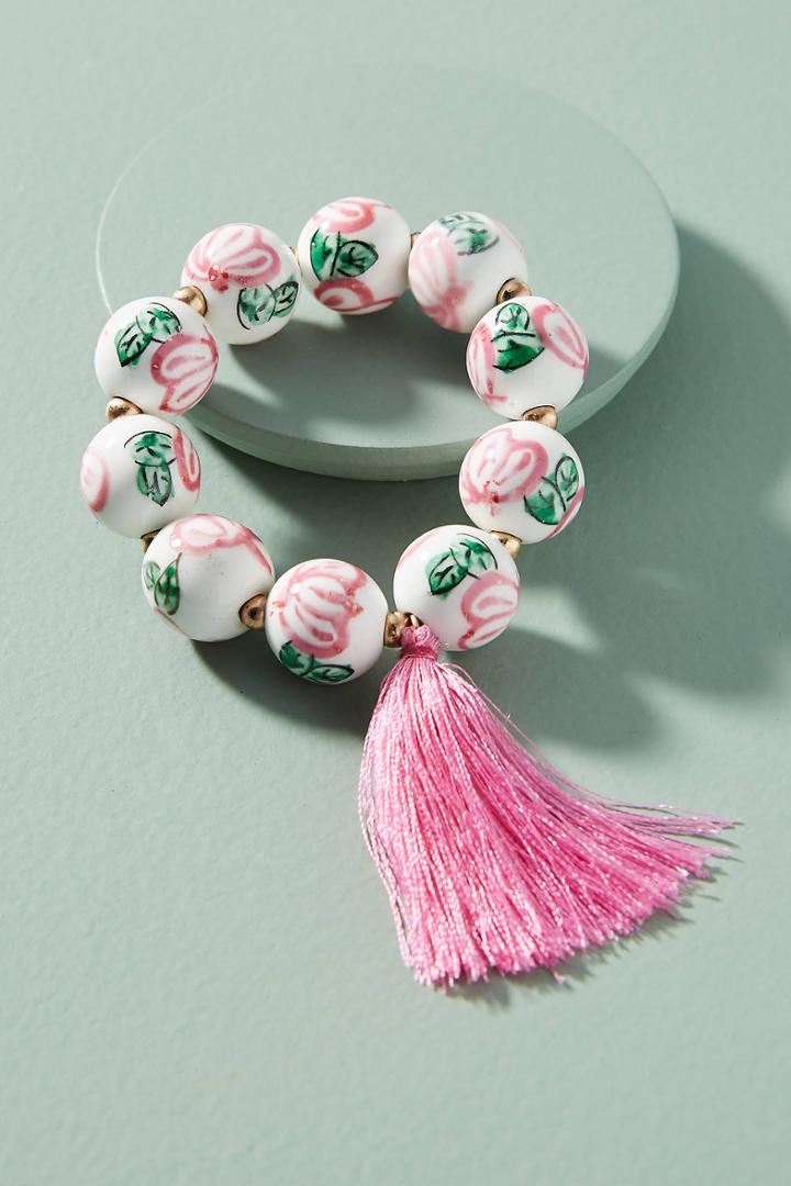 Anthropologie Painted Blossom Bracelet