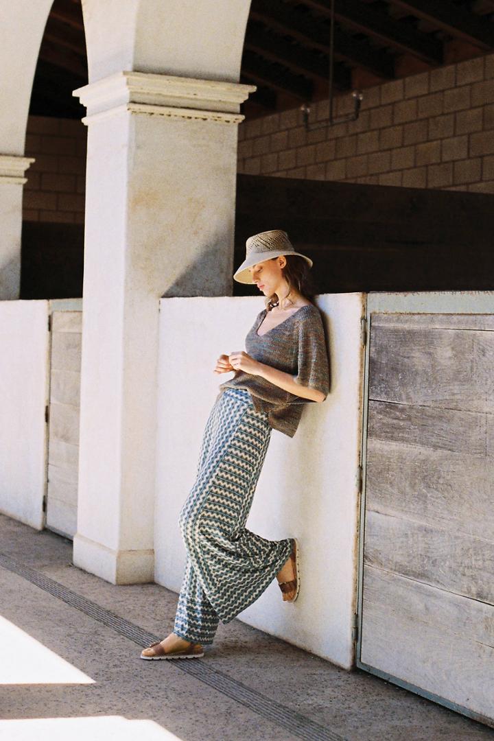 Farm Rio For Anthropologie Knit Wide-leg Pants