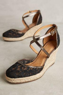 Jasper & Jeera Alessa Espadrille Wedges Black