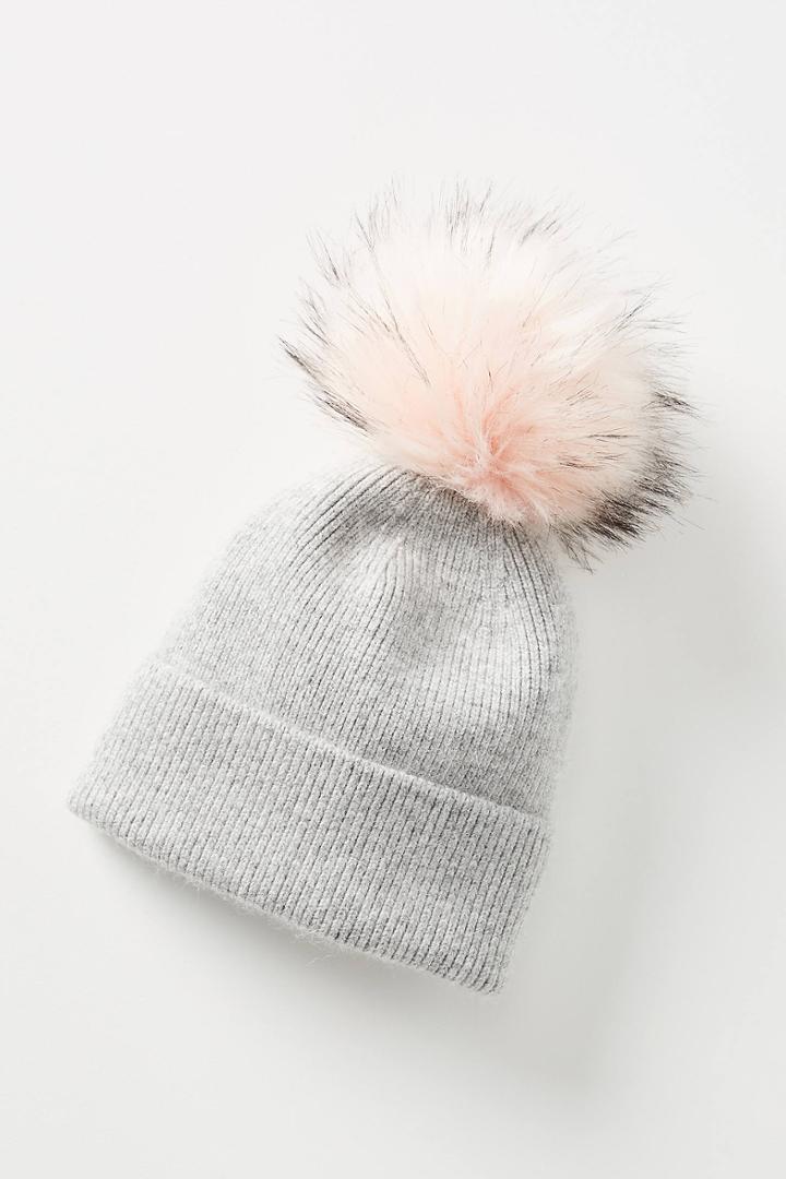 Anthropologie Pick-a-pom Ribbed Beanie Base