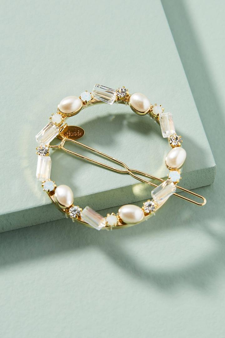Anthropologie Pearled Circle Hair Clip