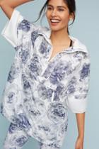 Anthropologie Floral Quarter-zip Pullover
