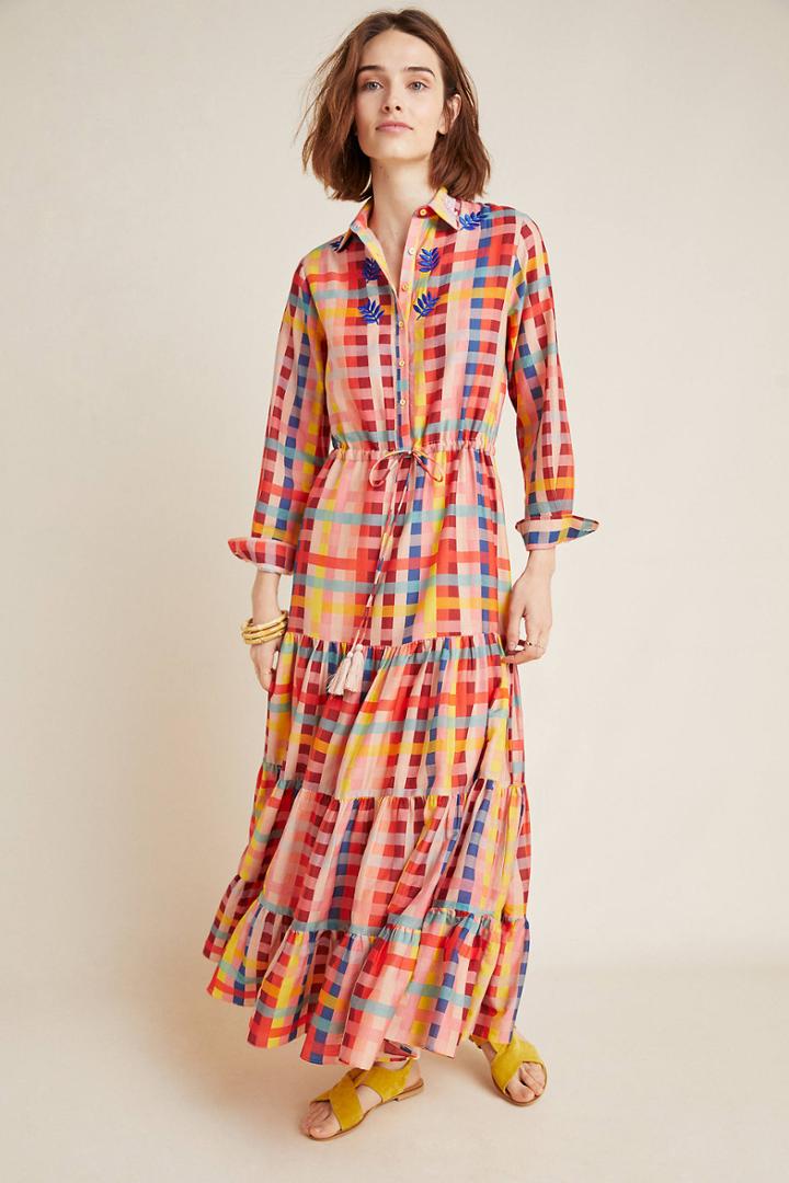 Carolina K Rainbow Maxi Shirtdress