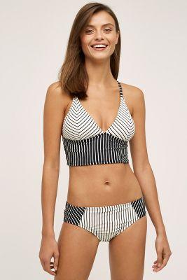 Anthropologie Mix-and-match Printed Long-line Bikini Top