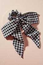 Anthropologie Sheer Gingham Bow Ponytail Holder