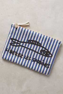 Clare V. Pique-nique Pouch Blue