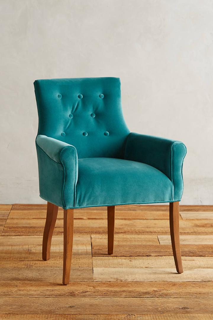 Anthropologie Velvet Abner Armchair